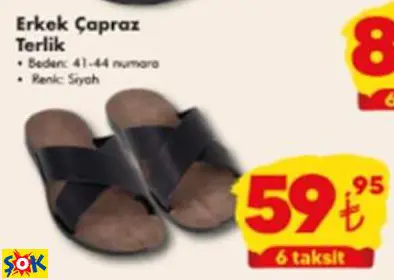 ERKEK ÇAPRAZ TERLİK 41-44 NUMARA ERKEK ÇAPRAZ TERLİK 41-44 NUMARA